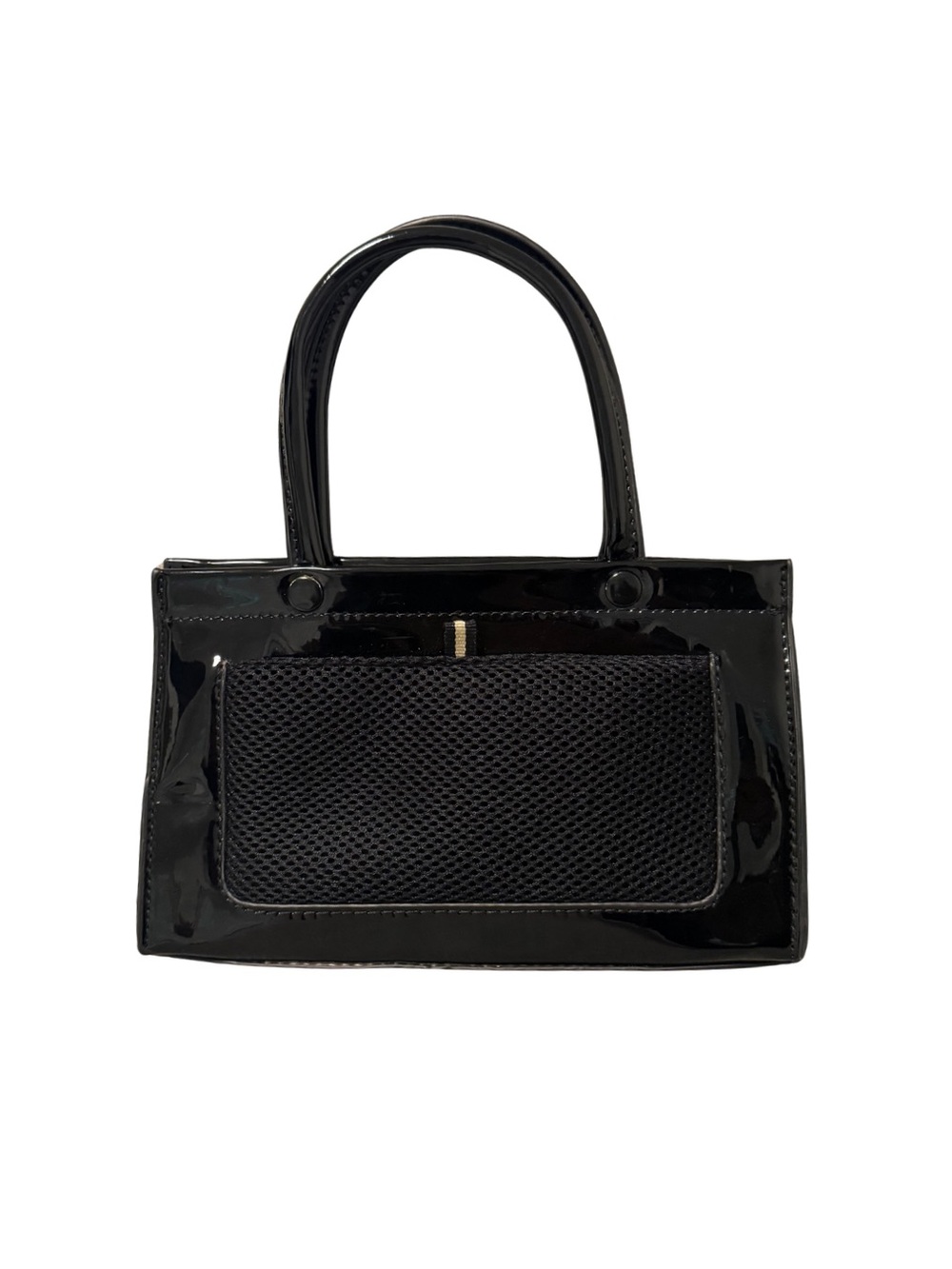 Black Patent Mini Top-Handle Purse